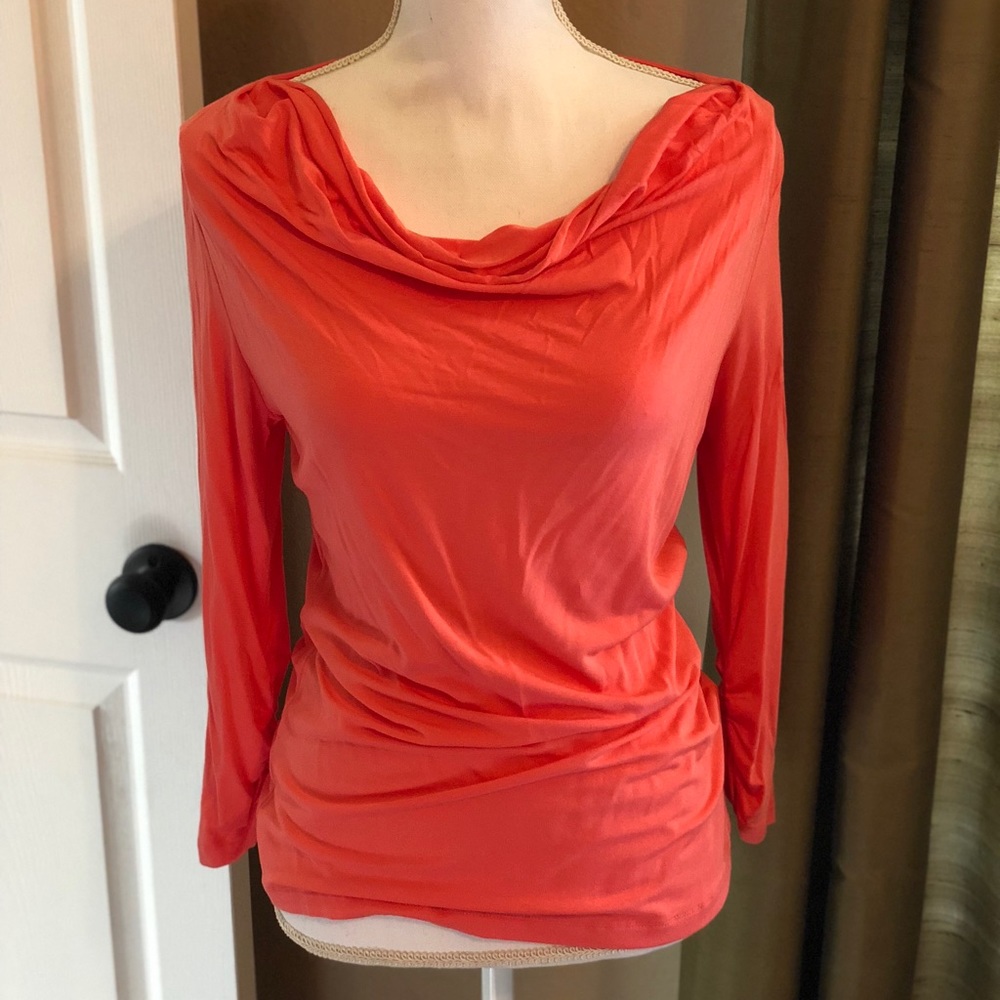 Tart cowl neck ruched stretch top
